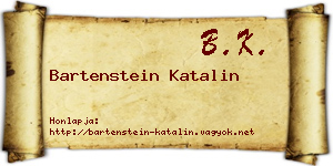 Bartenstein Katalin névjegykártya